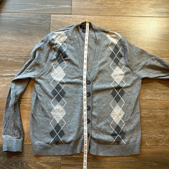 Lands end girls gray argyle cardigan size XL (18/20) - Picture 8 of 9